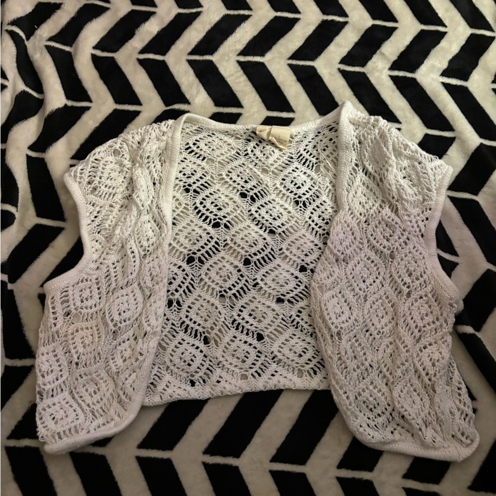 Cropped cardigan see-through